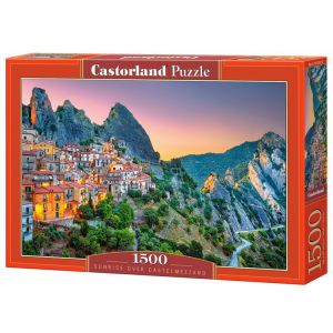 Puzzle Castorland 1500el Wschód słońca nad Castelmezzano, Włochy